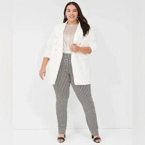 Lane Bryant Allie Stretch Black and White Houndstooth Pants
